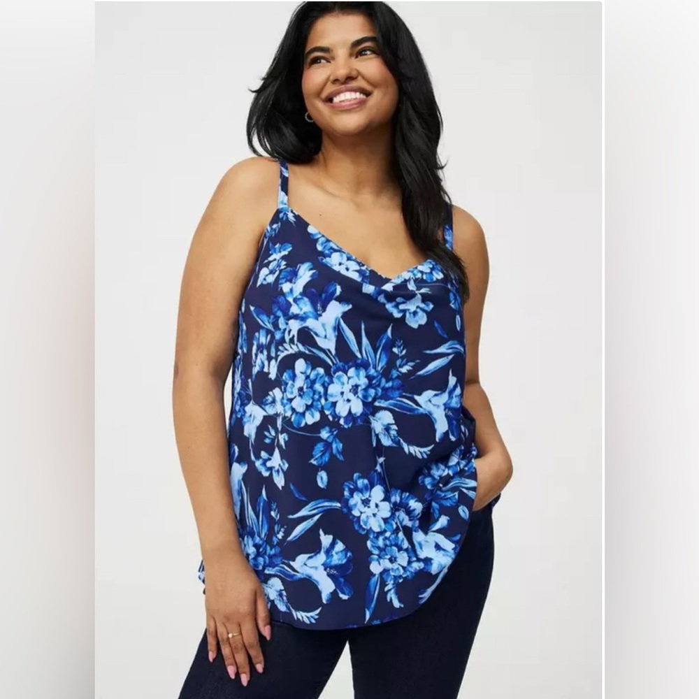 Torrid NWOT Crepe De Chine Cowl Neck Cami-Size 1